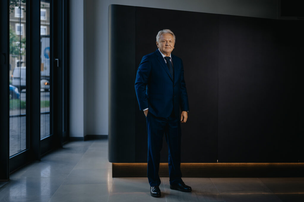 Armin Papperger, CEO Rheinmetall AG, am 15.08.2023 in Duesseldorf.